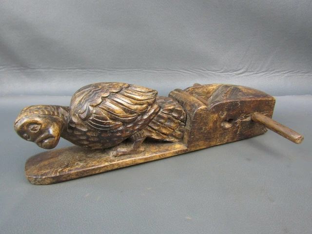 Early wooden south sea islands plane vintage old tool unusual carved creature