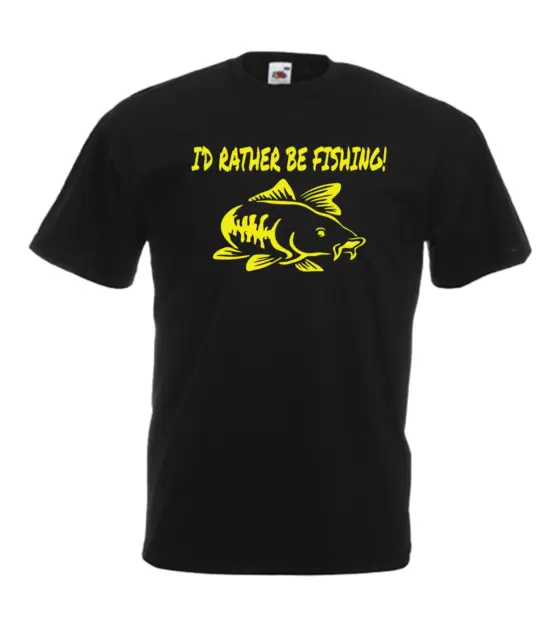 T-shirt divertente ID PIUTTOSTO BE FISHING Natale Gift Idea Uomo Donna