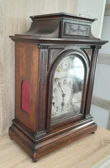 HUGE ANTIQUE MAHOGANY CLOCK, 18" x 12", LOCAL PICKUP FROM SKEGNESS