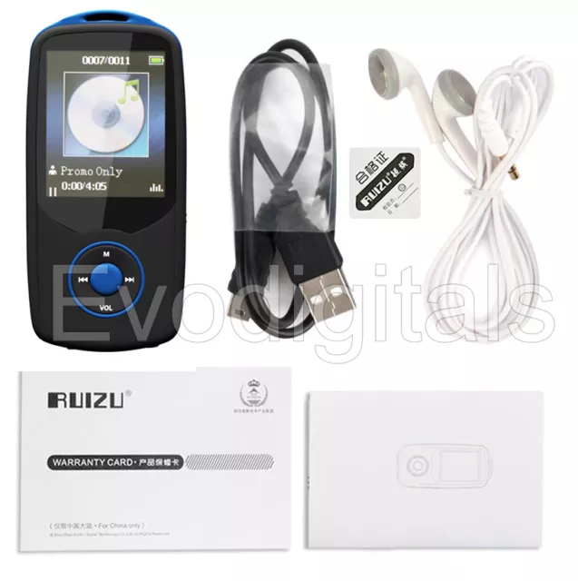 New Blue Ruizu 20Gb Bluetooth Sports Lossless Mp3 Mp4 Player Music Video Fm + 3