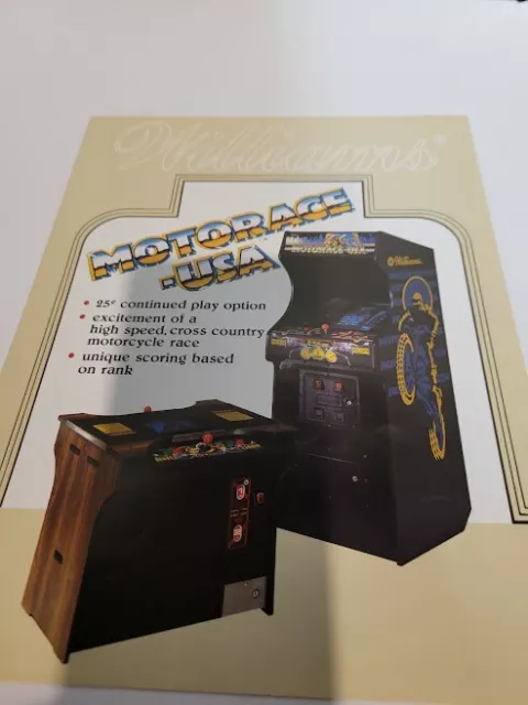 Flyer  MOTORACE USA  Arcade Video Game advertisement original see pic