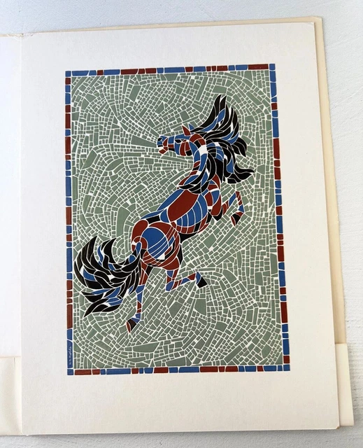 A.R.Nobel Mid-Century Horse Art Prints Modern Mosaics Unframed