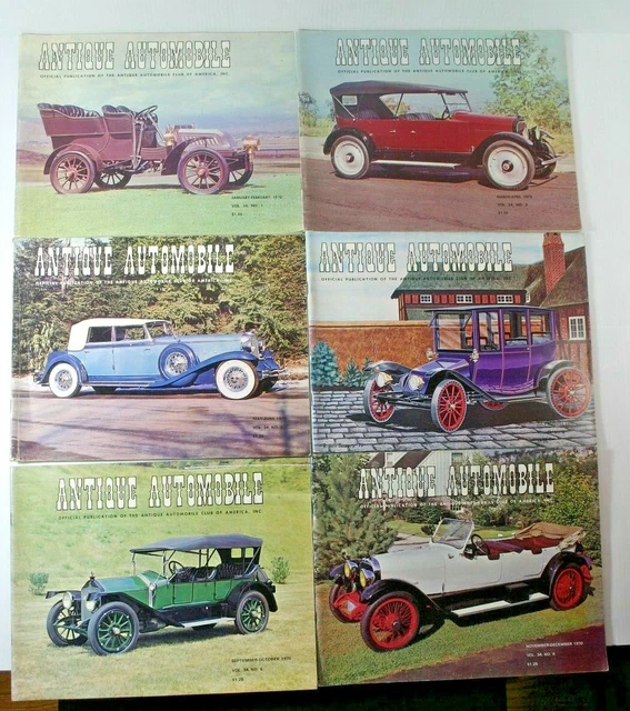 LOT OF 6 Vintage Antique Automobile Club America AACA Magazine Book Jan