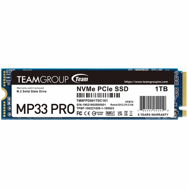 Teamgroup Mp33 SSD 1tb M.2 Nvme Pcie 3.0 Gen3 X4 Disc Condition Solid Notebook_
