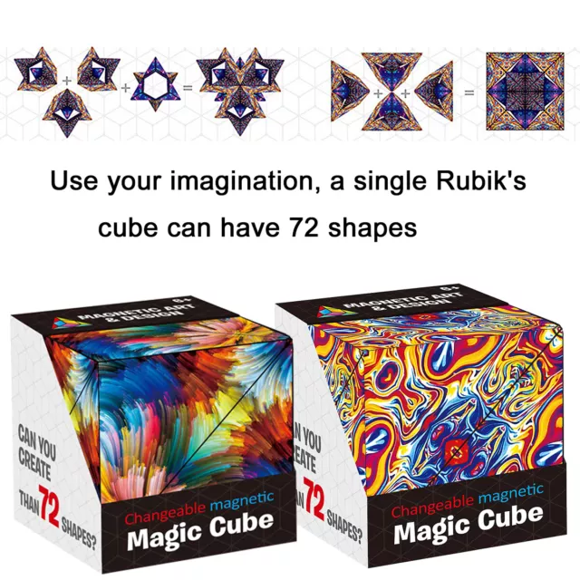 Variety Changeable Magnetic Magic Cube 3D Hand Flip Puzzle Anti Stress Gift Toys