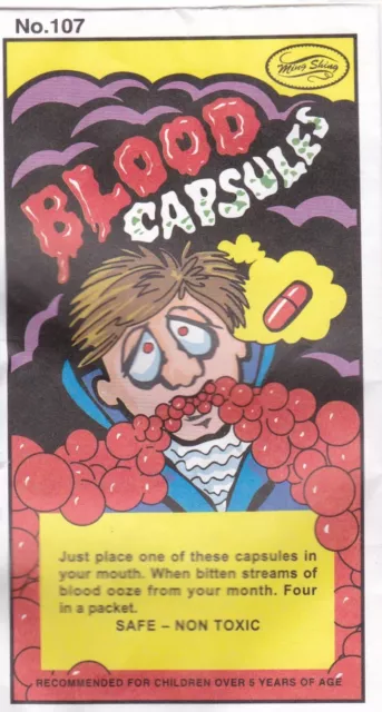 Vampire Blood Capsules Bleeding Joke Novelty Jokeshop Funny Prank Halloween