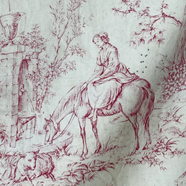55 X 29 Duvet cover Antique French toile fragment late 1800s-1900 historical fa