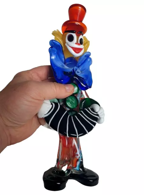 Murano Clown 31cm groß bunt Kunst Glas Figur Venedig 70er 70s selten rar Vintage