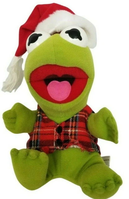 1987 McDonalds Christmas Baby Kermit The Frog Plush Jim Henson Muppet Babies Vtg