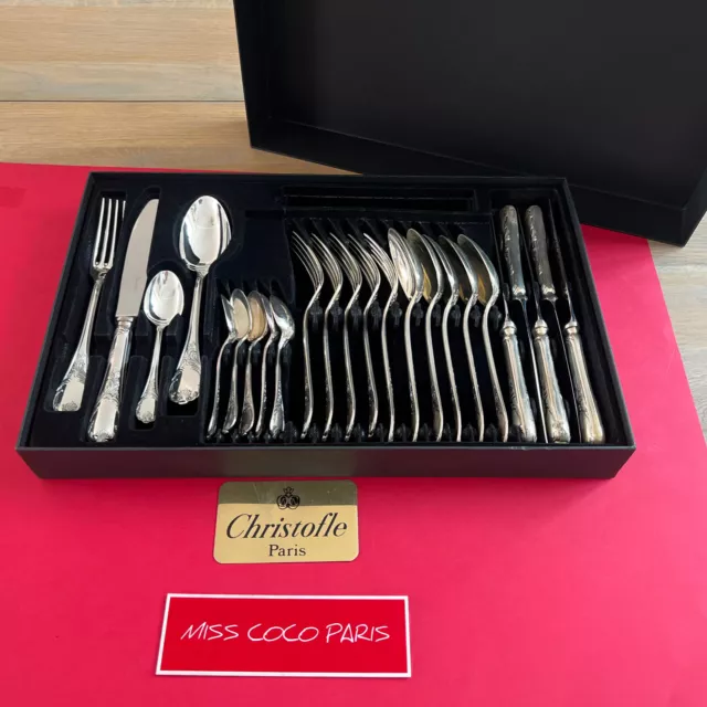 Housewife 24Pcs Christofle Marly Very Nice Condition Silver Metal Box