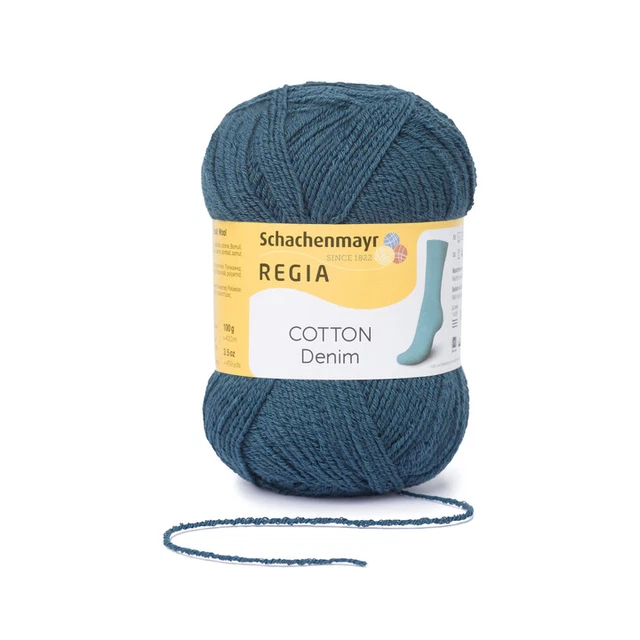 (85 EUR/kg) Regia Cotton uni,100g,Sockenwolle,72 % Baumwolle,4-fädig,