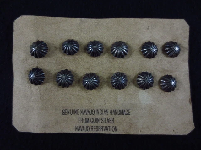 Antique Navajo Buttons - Coin Silver Set of 12 Antique Navajo Buttons - Coin Silver Set of 12