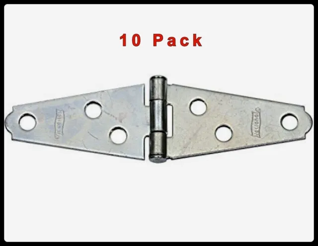 10 Pk Steel Zinc Plated 1 1/16" High X 2" Long Light Strap Hinge N127-357