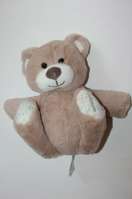 Doudou peluche CARREBLANC  ours beige marron  blanc 31 CM  NEUF*