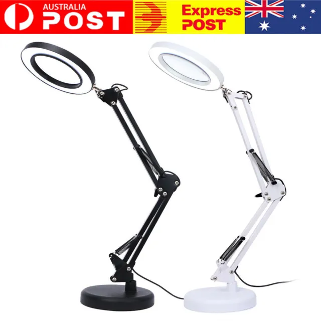 10X Magnifying Glass Desk Light Magnifier LED Lamp Reading Lamp With Base