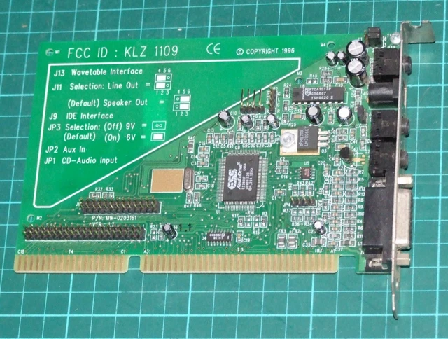 FORMOSA MPB-000023 ESS ES1688F Isa 16-BIT Son Carte Card Jumper KXW