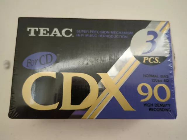 TEAC CDX90 Blank Cassette 3 Pack, Brand New & Sealed 90 Mins Normal Bias