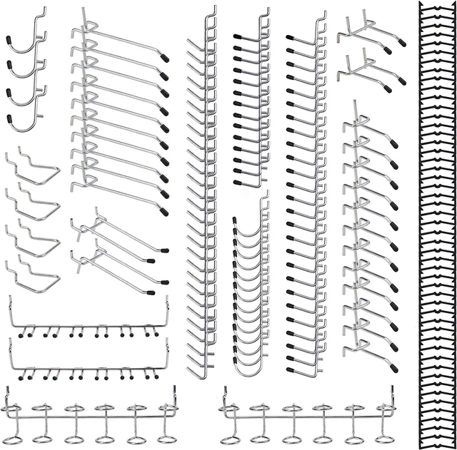 Pegboard Hooks Assorted with Pegboard Hanger and Pegboard Tool Holder Organizing