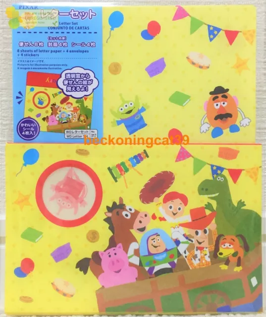 DAISO Disney Pixar Toy Story Brief 8 Umschlag 4 Aufkleber SET 2022,...