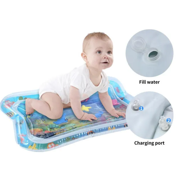 Inflatable Baby Water Play Mat Sea World Pad For Infants Toddlers Tummy Time Fun 3