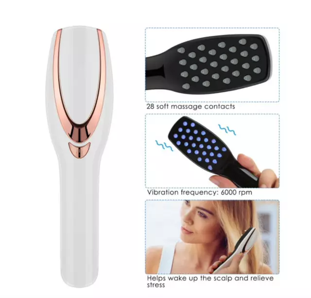 Electric Hair Comb for Growth Regrowth Therapy Brush LED Scalp Massager Opened