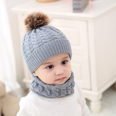 2 pz set sciarpa cappello berretto a maglia caldo inverno bambini bambini bambini bambine