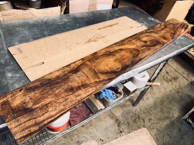 Mono Hawaiano De 48"" Rizado Quartersawn ~ 6"" X 48"" X 3/4"" ~ Grano Salvaje