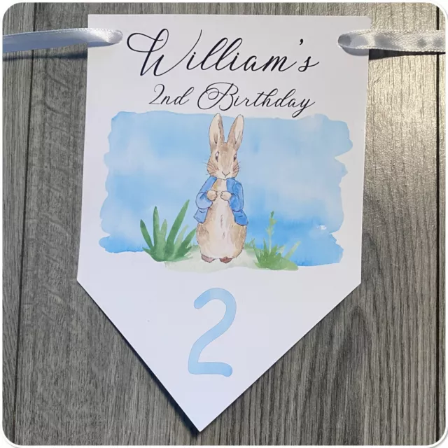 Personalised Peter Rabbit Birthday Bunting Banner 1st 2nd  Kids Child