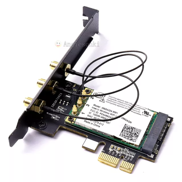 300M DUAL BAND WIRELESS Desktop WIFI WLAN CARD PCI-E 1X Adapter Intel 4965AGN 3