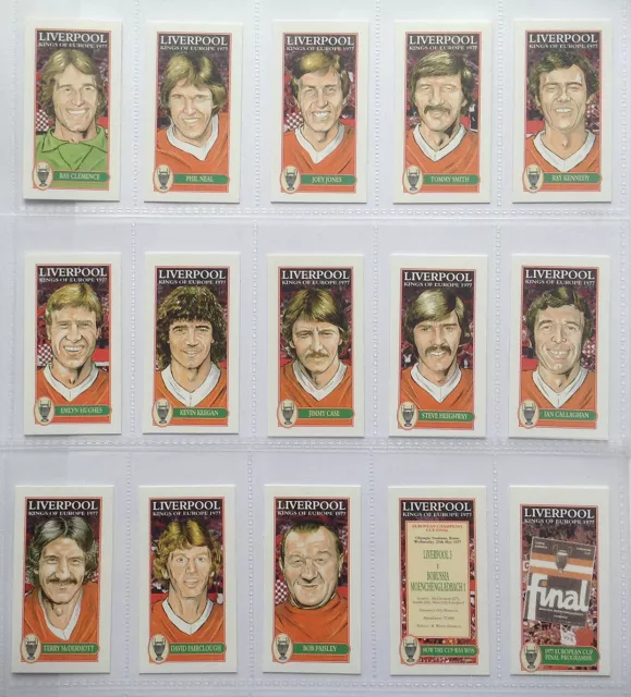 Liverpool Fc 1977 European Cup Winners Complete Card Set