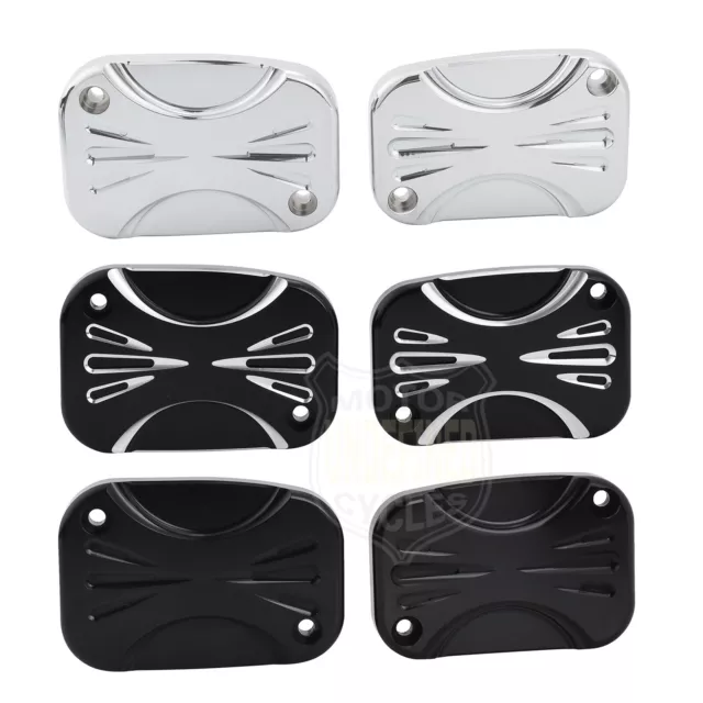 Pair Front Brake Master Cylinder Covers For Harley Electra Glide Road King V-Rod