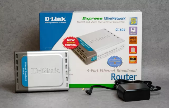 D-Link Express Ethernetwork 4-Port Ethernet Haut Débit Routeur DI-604 #44K3