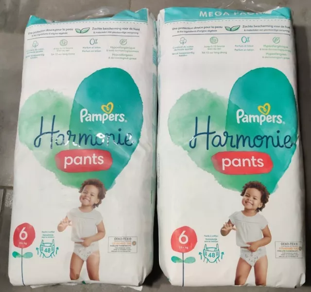 192 Couches Pampers Harmonie Taille 6 (15 Kg+)