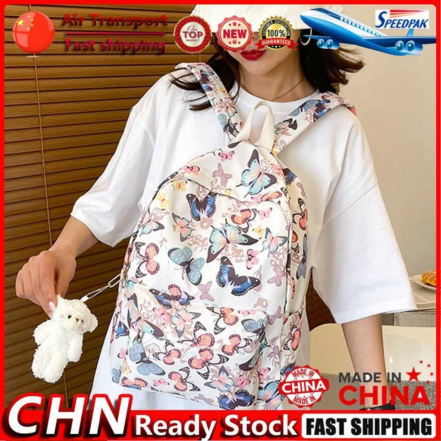 Fashion Backpack Butterfly Print Oxford Student Rucksack for Travel (Multicolore