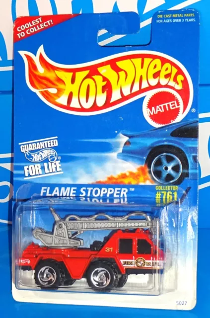 Hot Wheels 1997 Mainline Release #761 Flame Stopper Red w/ ORSBs Fire Truck