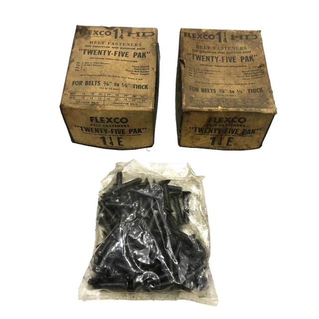 [2 Boxes] Flexco 1-1/4 E Rip Plates For 3/8- 1/2" Conveyor Belts w/ Bag Of Bolts