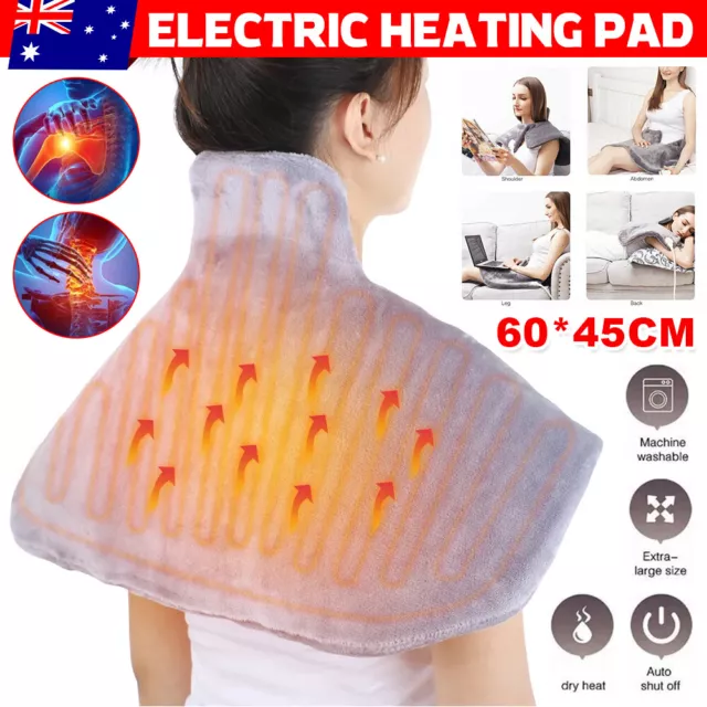 Electric Heating Pad Fast Heat Therapy Warmer Mat Neck Back Pain Shoulder Relief