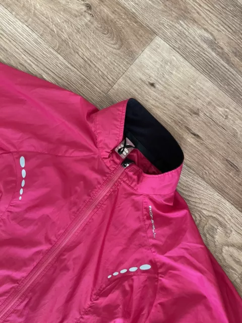 Ronhill Pink Wildlite Running Jacket Size 12 Zipped Pocket Excellent Condition