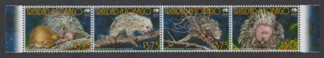 Trinidad and Tobago WWF Brazilian Porcupine Strip of 4v 2008 MNH MI#955-958