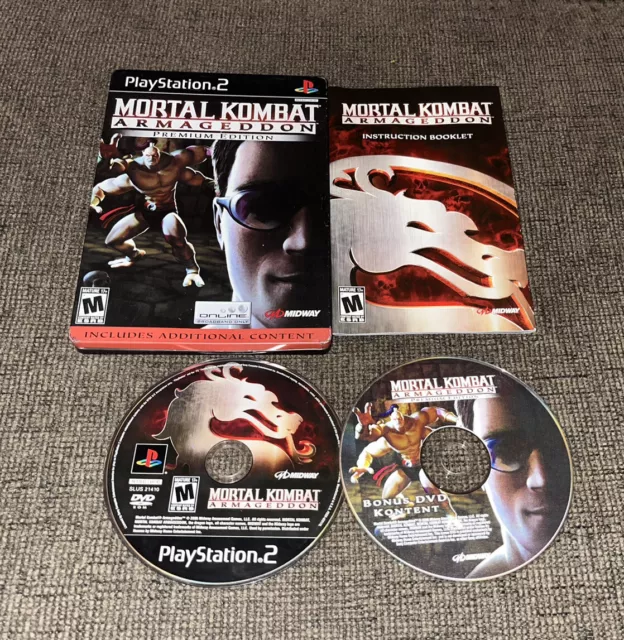 Mortal Kombat Armageddon Premium Edition (PS2) STEELBOOK + Manual/Bonus  TESTED