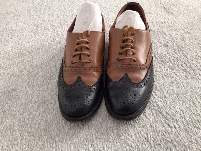 RUSSELL AND BROMLEY Ladies Black And Tan Leather Brogues Size 5 21.00 PicClick UK