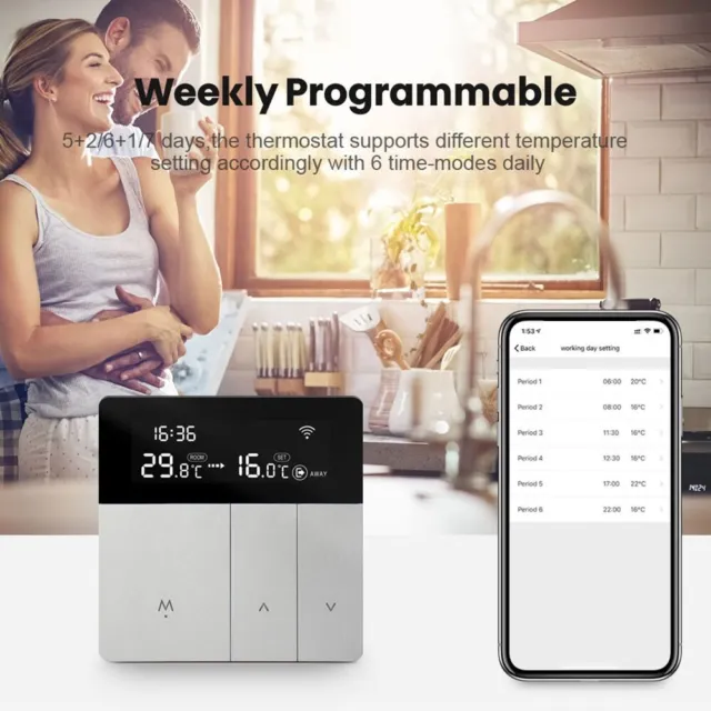 Maison Smart Thermostat Programmable Wifi sans Fil Room-Sensor Numérique App De