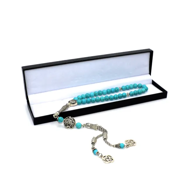 Turquoise Natural Stone - Prayer Beads (8 mm-33 Beads) Tesbih-Tasbih-Tasbeeh