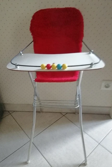 Chaise Haute Vintage Pour Poupée – Bois, Pliante, Années 50 (fabrication Française)