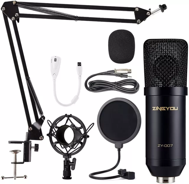 Professional Rap Studio Microphone Music Recording Kit Sing Auto-Tunes Equipmen