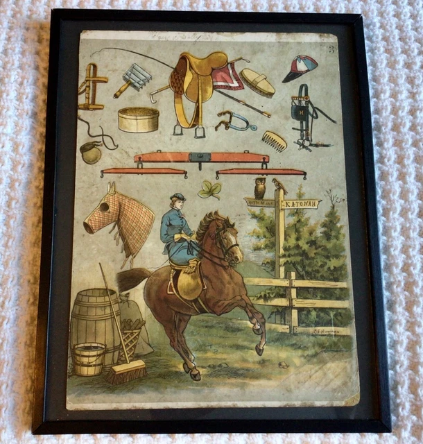 Object Teacher Children's Book Page 3 FRAMED, McLOUGHLIN BROS 1884 New York