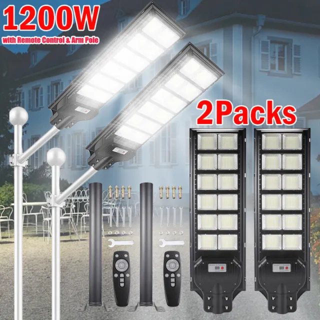 Solar Street Lights Outdoor for Courtyards, Gardens, Garage, Wall or Pole Mount