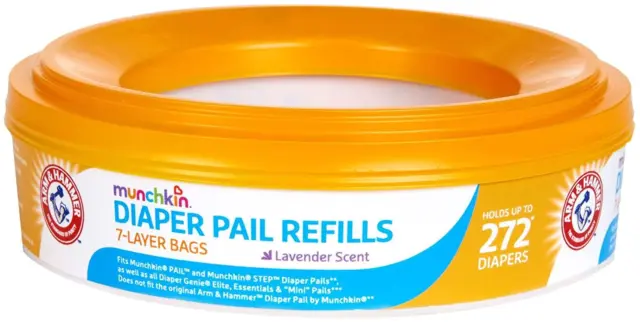 Arm  Hammer Diaper Pail Refill Rings 272 Count 1 Pack Lavender Scent 0.24 Pounds