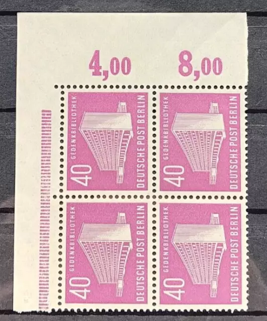 Berlin 1954 Bauten - 40 Pf. (Mi.122) ERVB aus Ecke 1 ** postfrisch, ungefaltet