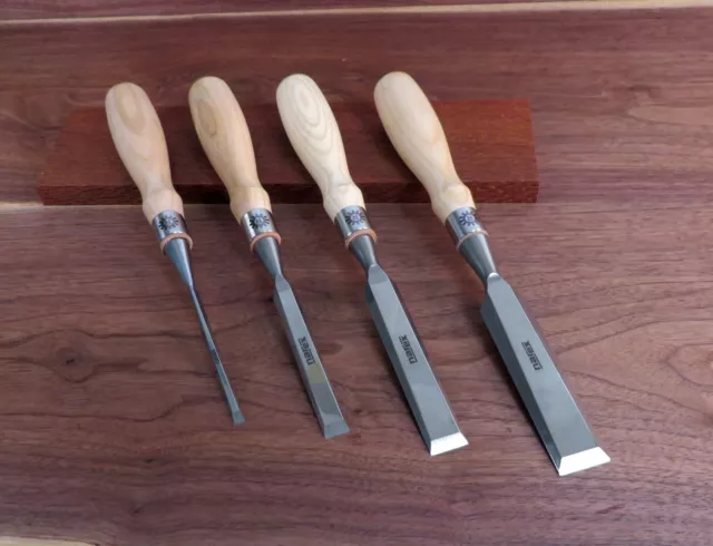 Narex 4 Piece Richter Extra Bevel Edge Chisel Set(1/4" 1/2" 3/4" 1") 4PC-RICHTER